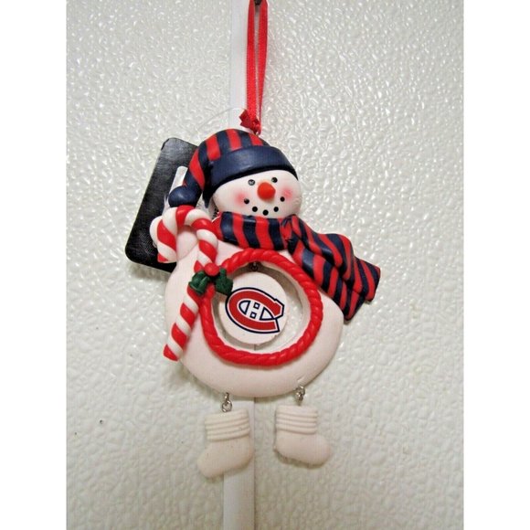 NHL Montreal Canadiens Clay Dough Snowman Christmas Ornament Team Sports America - Picture 1 of 2